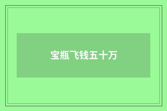 宝瓶飞钱五十万