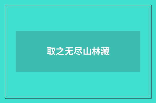 取之无尽山林藏