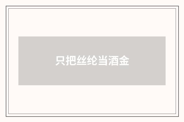 只把丝纶当酒金