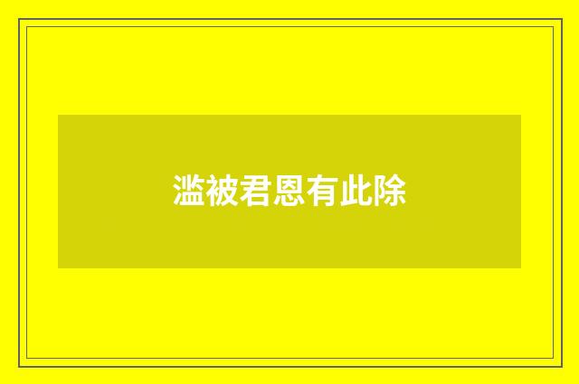 滥被君恩有此除