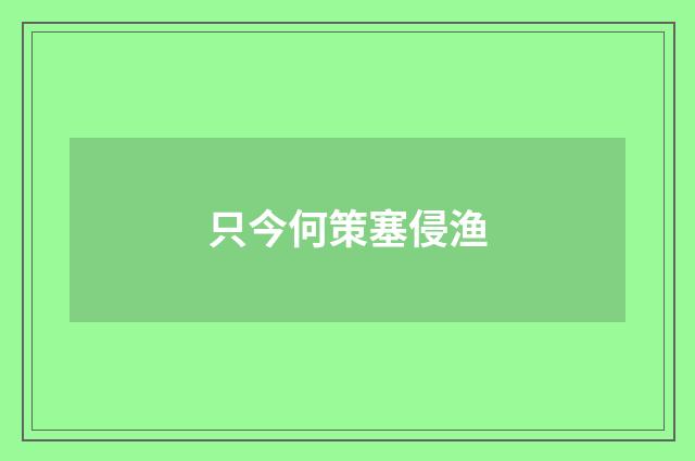 只今何策塞侵渔