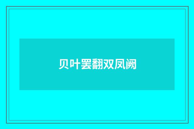 贝叶罢翻双凤阙