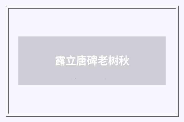 露立唐碑老树秋