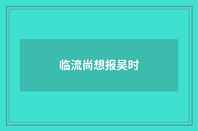 临流尚想报吴时