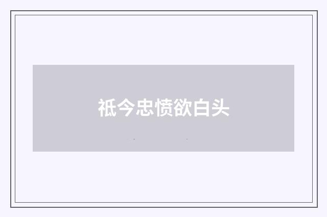 祗今忠愤欲白头