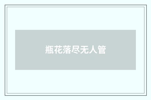 瓶花落尽无人管