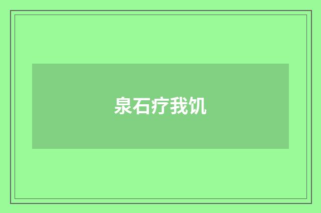 泉石疗我饥