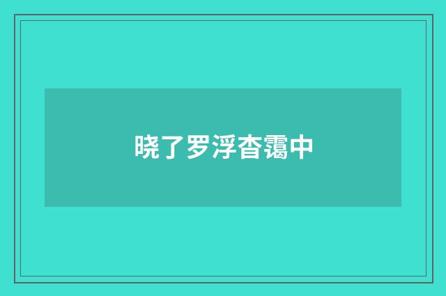 晓了罗浮杳霭中