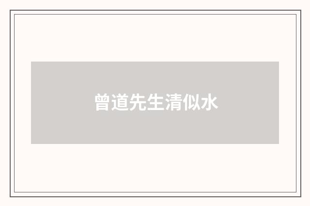 曾道先生清似水