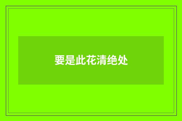 要是此花清绝处