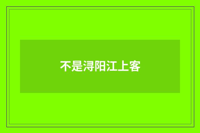 不是浔阳江上客