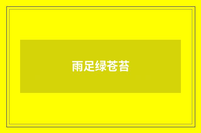 雨足绿苍苔