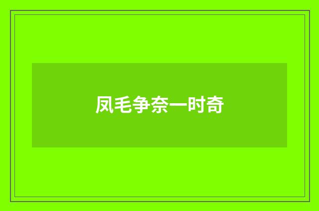 凤毛争奈一时奇