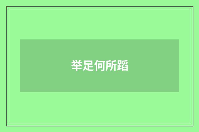 举足何所蹈