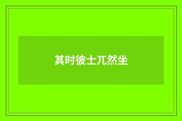 其时彼士兀然坐