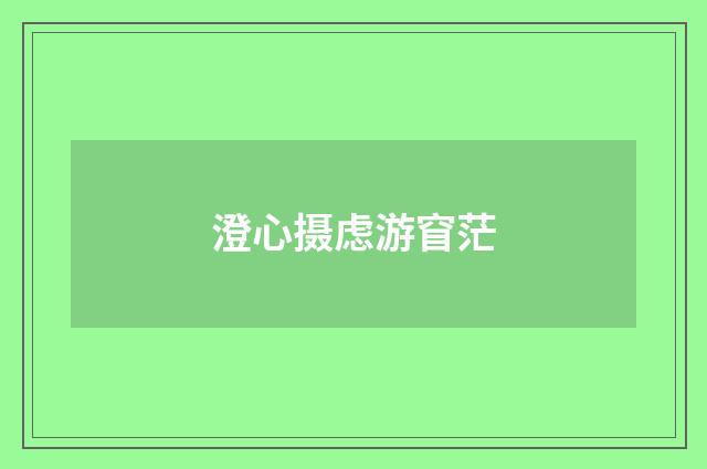 澄心摄虑游窅茫