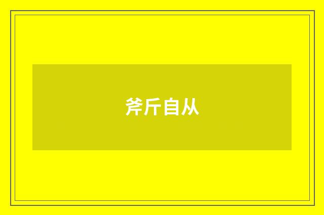 斧斤自从