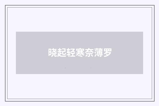 晓起轻寒奈薄罗