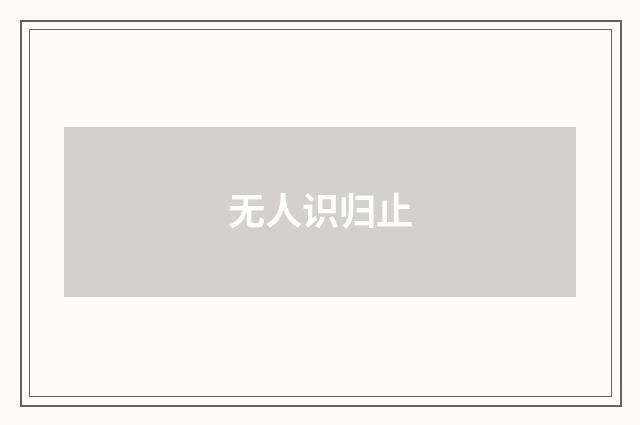 无人识归止