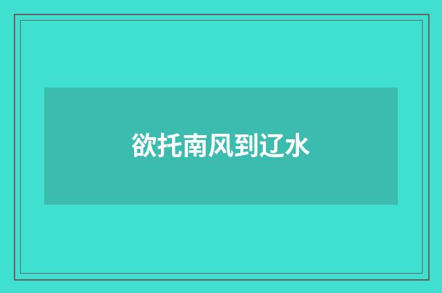 欲托南风到辽水
