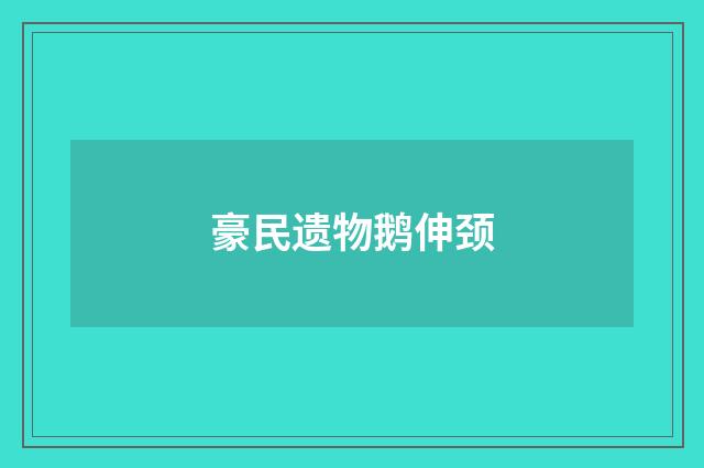 豪民遗物鹅伸颈