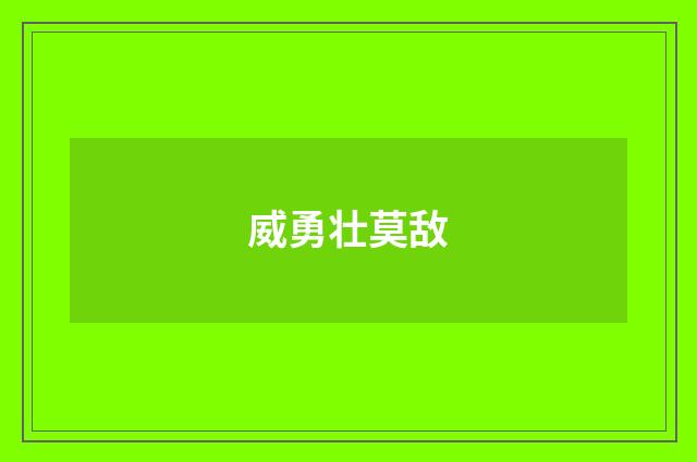 威勇壮莫敌