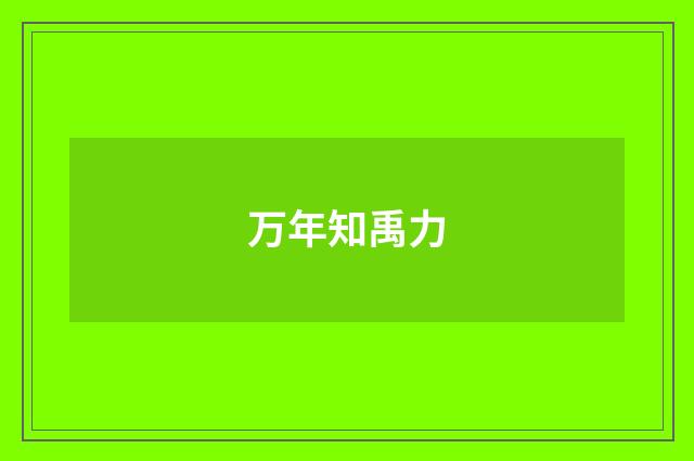 万年知禹力