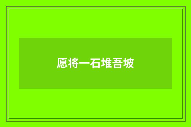 愿将一石堆吾坡