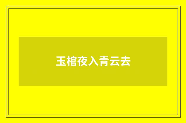 玉棺夜入青云去