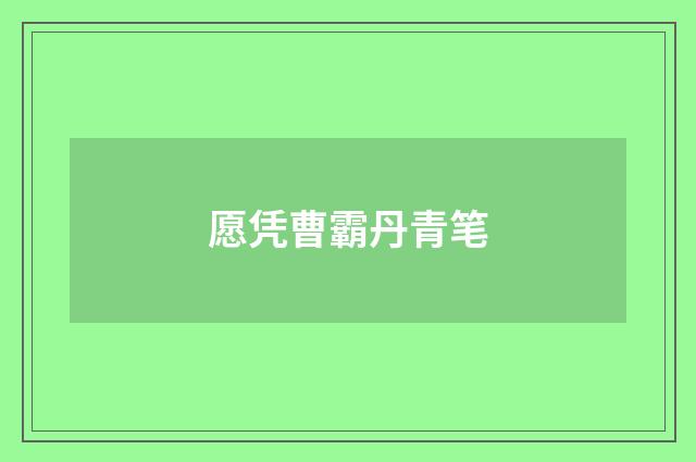 愿凭曹霸丹青笔