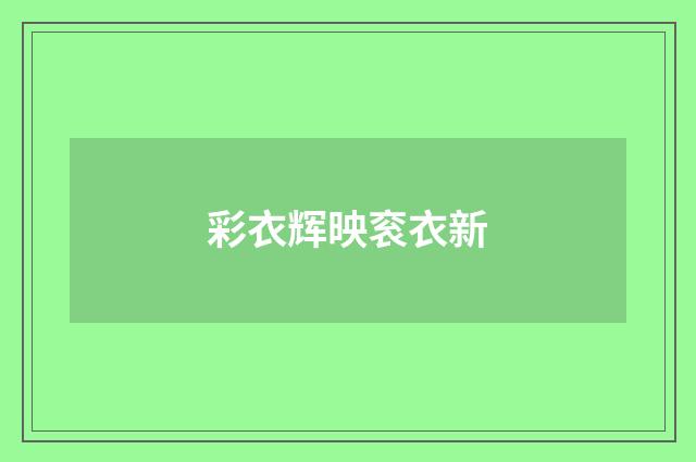 彩衣辉映衮衣新