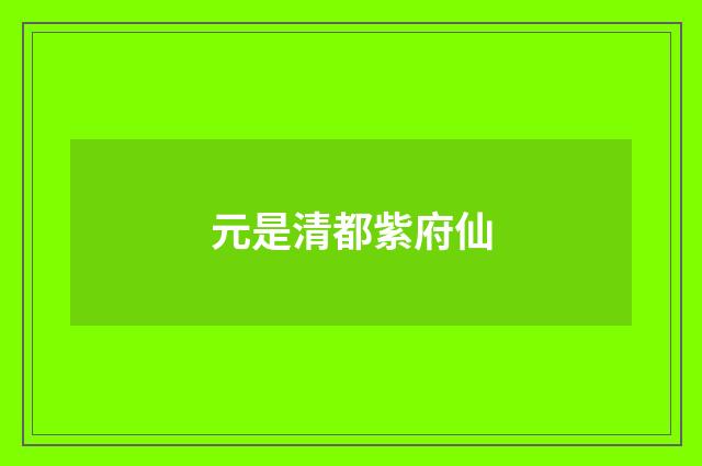 元是清都紫府仙