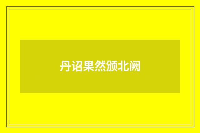 丹诏果然颁北阙
