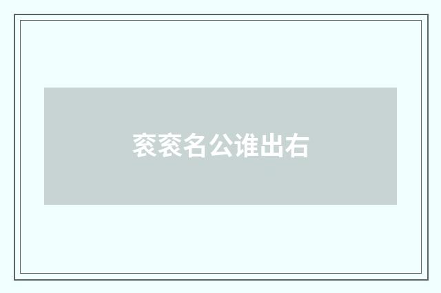衮衮名公谁出右