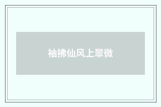 袖拂仙风上翠微