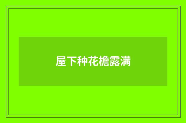 屋下种花檐露满
