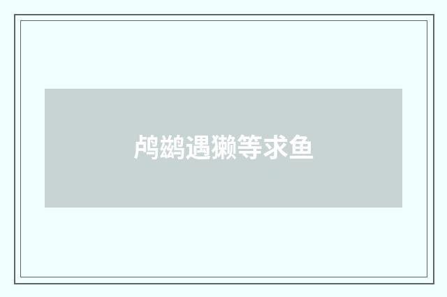 鸬鹚遇獭等求鱼