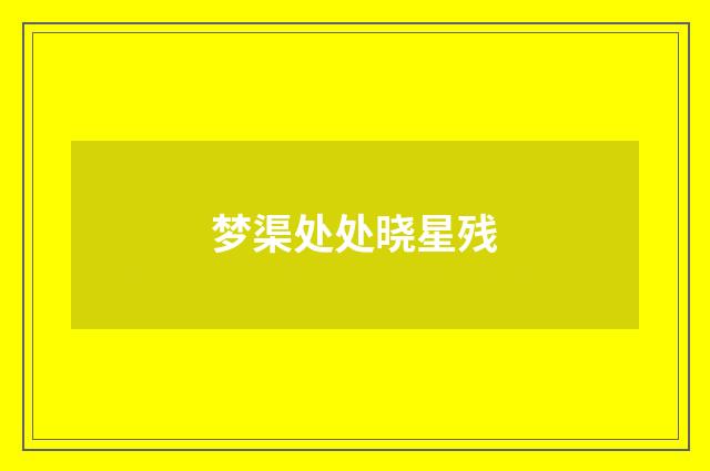 梦渠处处晓星残