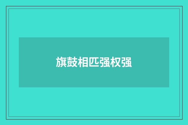 旗鼓相匹强权强