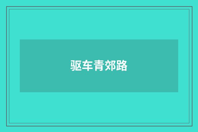 驱车青郊路