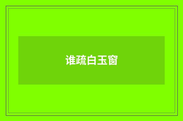 谁疏白玉窗