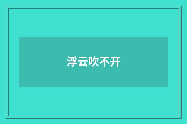 浮云吹不开
