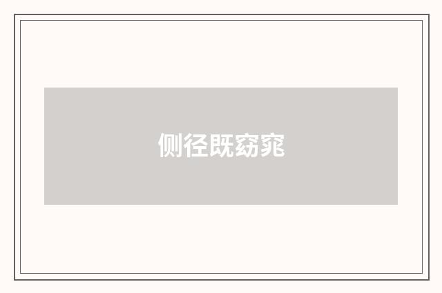 侧径既窈窕