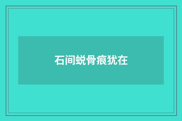 石间蜕骨痕犹在