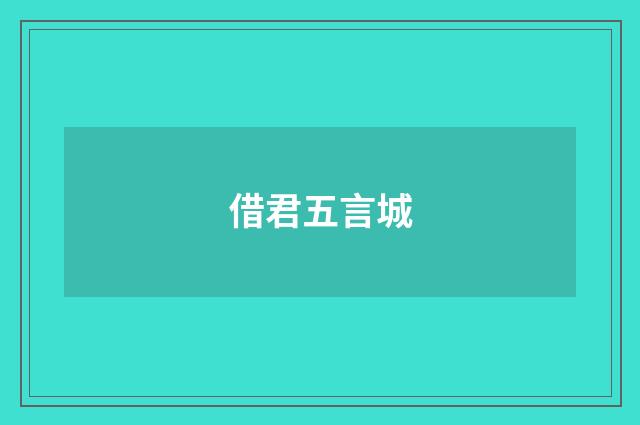 借君五言城