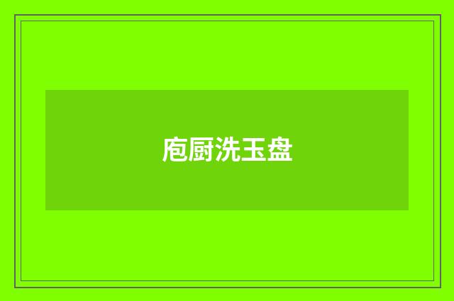 庖厨洗玉盘