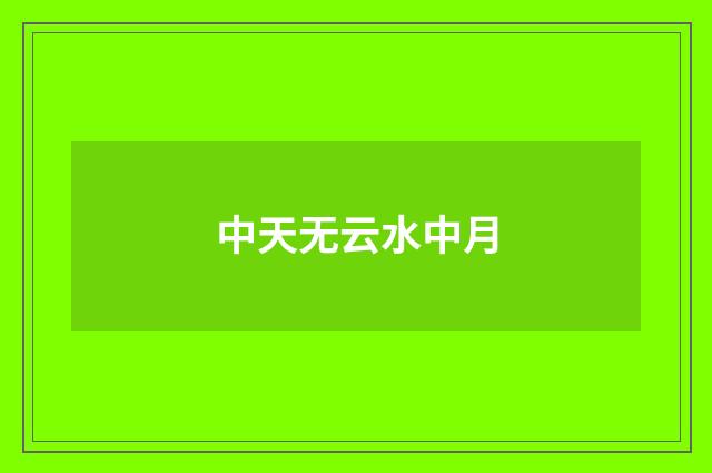 中天无云水中月