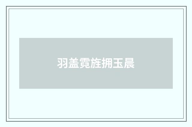 羽盖霓旌拥玉晨