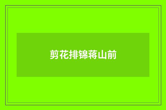 剪花排锦蒋山前