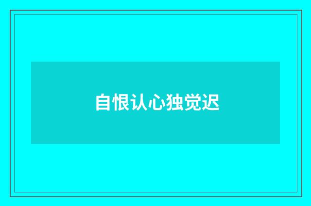 自恨认心独觉迟